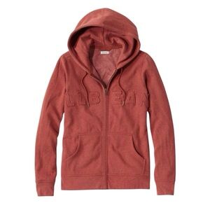 LL Bean 1912 Sweatshirt Full Zip Hooded Logo Size 3X New Red Chestnut Heather